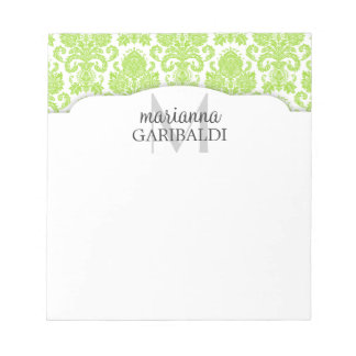 Bloc-note Moderne Damask Green Personnalisé