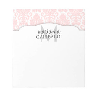 Bloc-note Moderne Damask Pink Personnalisé