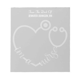 Bloc-note Moderne Du Bureau De L'Infirmière Stethoscope Nom