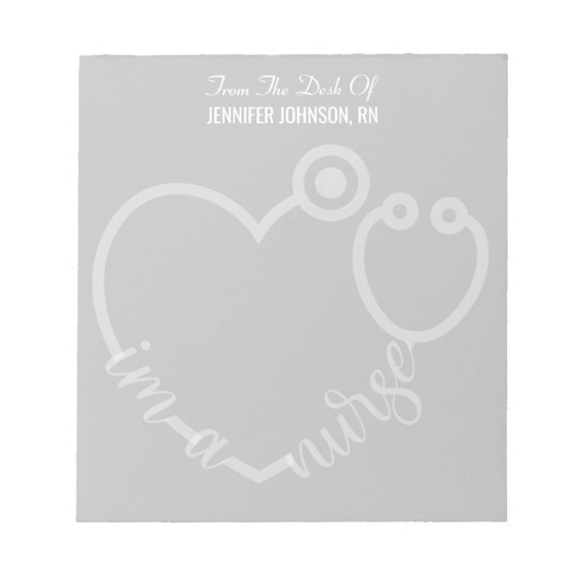 Bloc-note Moderne Du Bureau De L'Infirmière Stethoscope Nom (Devant)