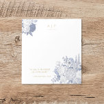 Bloc-note Moderne Elégant Citation Design Floral Bleu<br><div class="desc">Présentant une exquise papeterie personnalisée alliant élégance moderne et charme intemporel. Ce design se compose d'un monogramme astucieux au sommet, soigneusement espacé pour une apparence propre et élégante qui incarne le raffinement. Les arrangements floraux doux dans les tons bleus ancrent la composition, ajoutant un élément de beauté naturelle sans surcharger...</div>