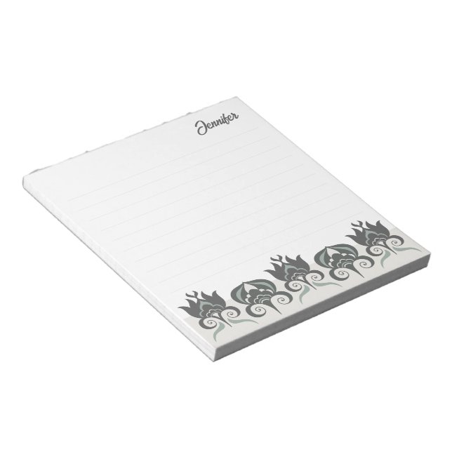 Bloc-note Moderne élégante florale terreuse CC1290 ligné (Incliné)