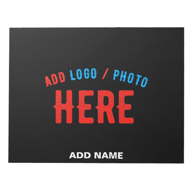 BLOC-NOTE MODERNE ET MODERNE PERSONNALISABLE NOIR VÉRIFIÉ (Devant)