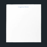 Bloc-note Moderne minimaliste Plaque Bleu Simple Blanc<br><div class="desc">Design élégant,  moderne et minimaliste</div>