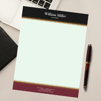 Bloc-note Moderne minimaliste rayures de marron noir