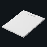 Bloc-note Moderne Monogramme Gris papeterie Simple<br><div class="desc">Bloc-notes personnalisé gris simple. Espace pour les rappels,  les notes rapides et les listes pour garder le cap.</div>