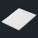 Bloc-note Moderne Monogramme Gris papeterie Simple<br><div class="desc">Bloc-notes personnalisé gris simple. Espace pour les rappels,  les notes rapides et les listes pour garder le cap.</div>