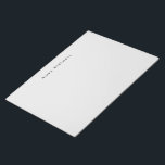 Bloc-note Moderne Monogramme Gris papeterie Simple<br><div class="desc">Bloc-notes personnalisé gris simple. Espace pour les rappels,  les notes rapides et les listes pour garder le cap.</div>