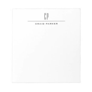 Bloc-note Moderne Monogramme Professionnel Plain Simple Mini
