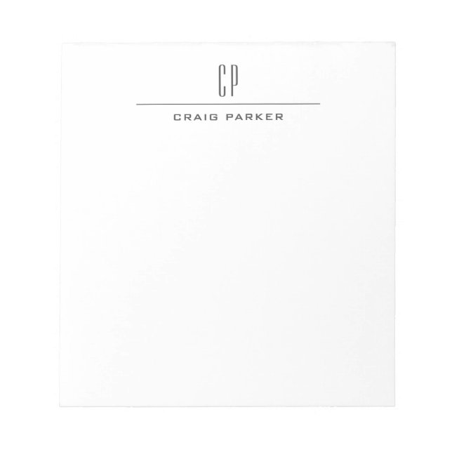 Bloc-note Moderne Monogramme Professionnel Plain Simple Mini (Devant)