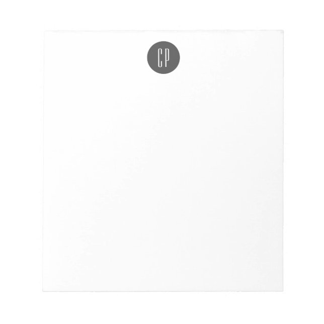Bloc-note Moderne Monogramme Professionnel Plat Initiales si (Devant)