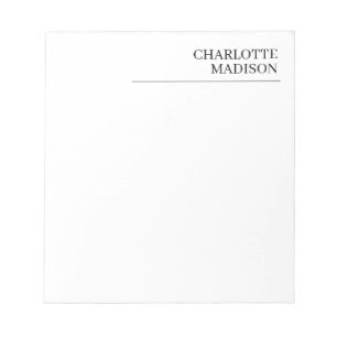 Bloc-note Moderne Simple Blanc Tendance Minimaliste Uni