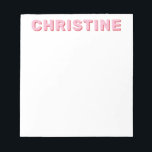 Bloc-note Moderne Simple Cute Rose Typographie Enfants Ensei<br><div class="desc">Classique moderne Cute rose typographique pour enfants Bloc-notes de l'enseignant</div>