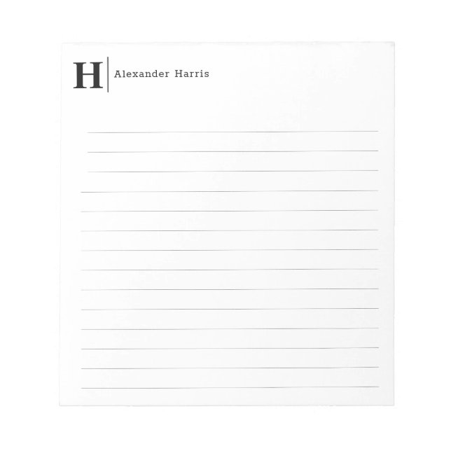 Bloc-note Moderne Simple Fractionnement Ligne d'affaires Mon (Devant)