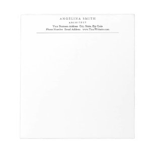 Bloc-note Moderne Simple Minimaliste Blanc Professionnel