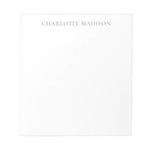 Bloc-note Moderne Simple Noir Blanc Tendance Minimaliste Nom