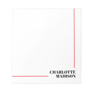Bloc-note Moderne Simple Noir Blanc Tendance Minimaliste Sim