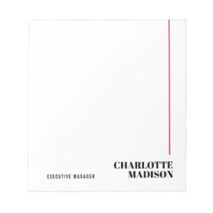 Bloc-note Moderne Simple Noir Blanc Tendance Minimaliste Sim