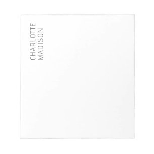 Bloc-note Moderne Simple Noir Blanc Tendance Minimaliste Uni