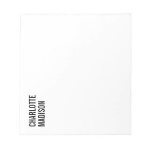 Bloc-note Moderne Simple Noir Blanc Tendance Minimaliste Uni