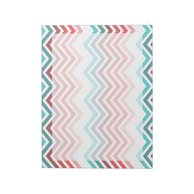 Bloc-note Moderne, tendance, chevron zigzag coloré (Tourné)