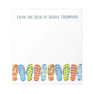 Bloc-note Moderne tendance Stylish Beach Flip Flops été