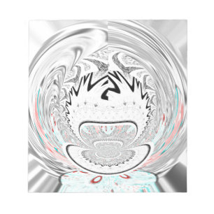 Bloc-note Moderne Urban Ash Gris Flora Abstrait Motif Art