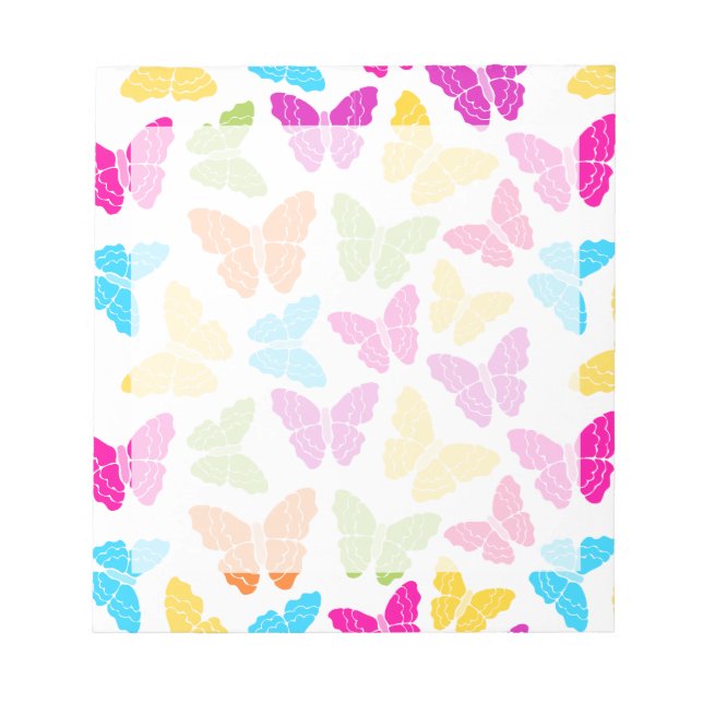 Bloc-note Moderne Vibrant Arc-en-ciel Butterfly mûre Motif (Devant)