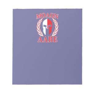 Bloc-note Molon Labe Spartan Mask Laurels Marine Blue