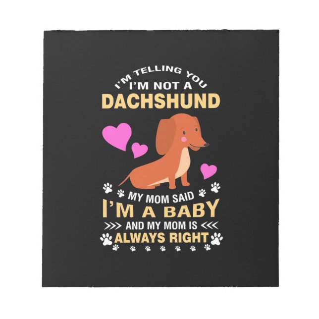 Bloc-note Mon Dachshund Est Mon Bébé (Devant)