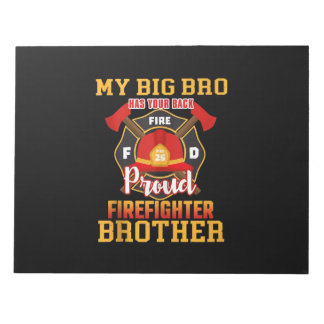 Bloc-note Mon Gros Bro A Ton Arrière Fier Frère Pompier