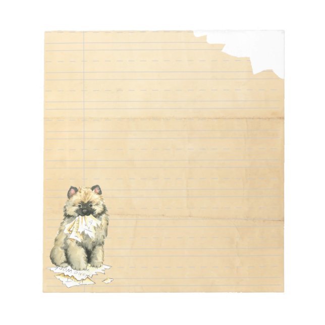Bloc-note Mon Keeshond A Mangé Mes devoirs (Devant)