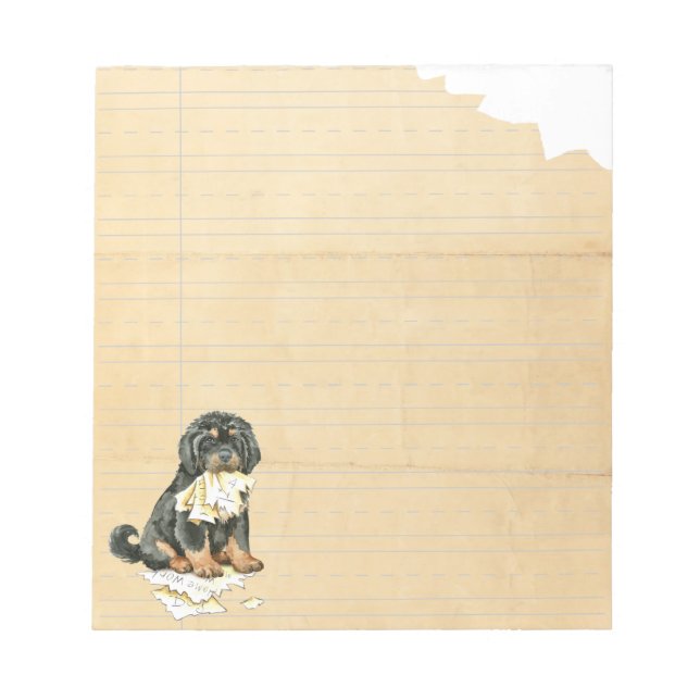 Bloc-note Mon Mastiff Tibétain A Mangé Mes Devoirs (Devant)