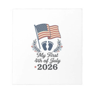 Bloc-note Mon premier 4 juillet 2026 bébé vintage patriotiqu