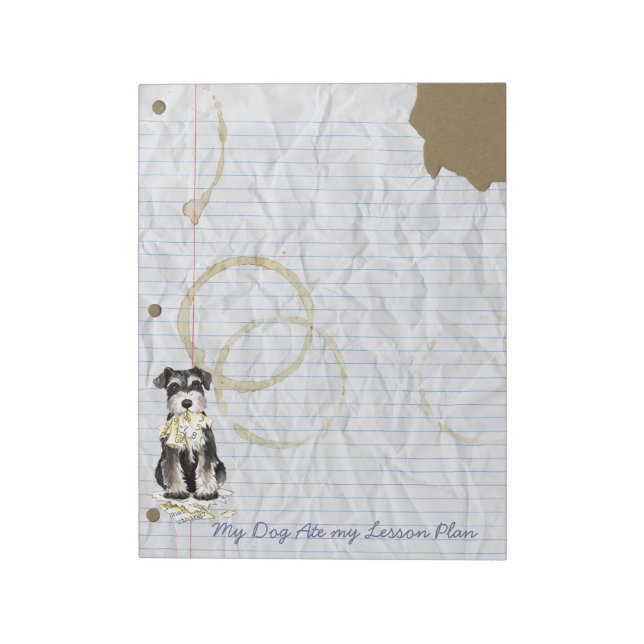 Bloc-note Mon Schnauzer Miniature A Mangé Mon Plan De Leçon (Tourné)