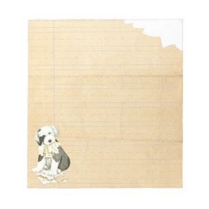 Bloc-note Mon vieux chien de berger anglais a mangé mon