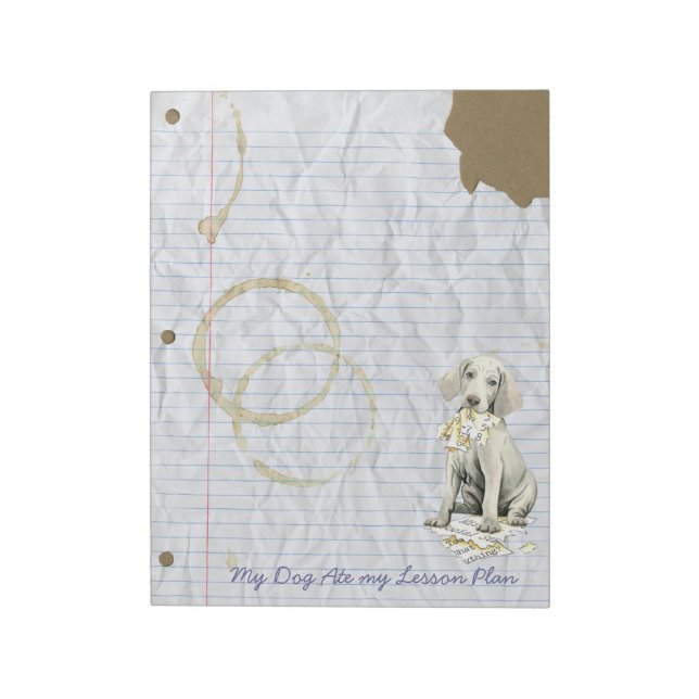 Bloc-note Mon Weimaraner A Mangé Mon Plan De Leçon (Tourné)