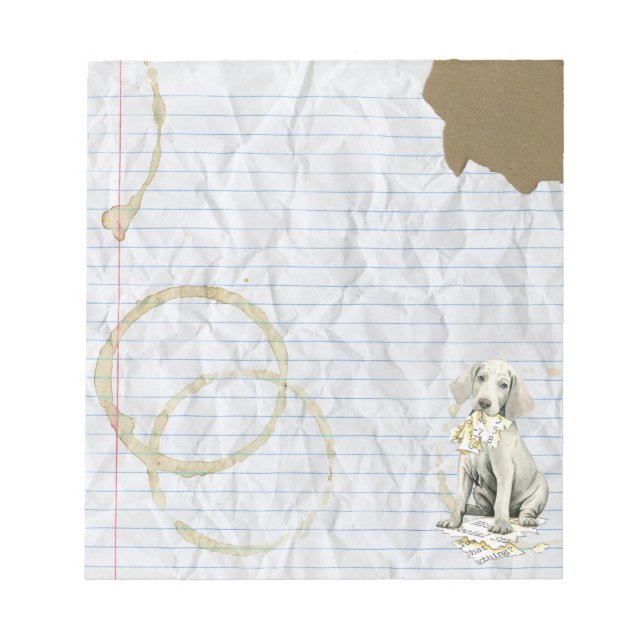 Bloc-note Mon Weimaraner A Mangé Mon Plan De Leçon (Devant)