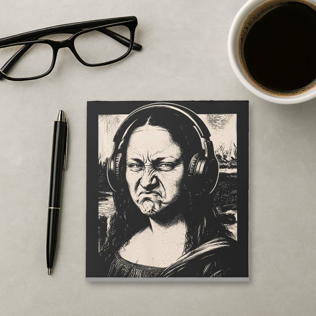 Bloc-note Mona Lisa Bass Face Amateurs de Musique Drôles DJs (Créateur téléchargé)