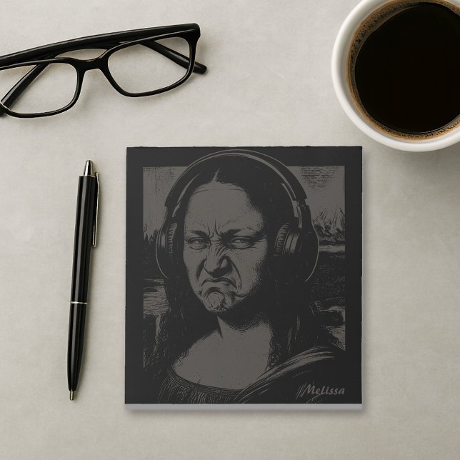 Bloc-note Mona Lisa Bass Face Amateurs de Musique Drôles DJs (Créateur téléchargé)