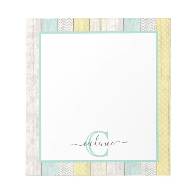 Bloc-note Monnaie Rustique & Boho Jaune Geo Moderne Personna (Devant)