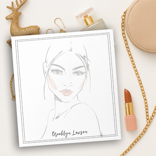 Bloc-note Monochrome Fade Mode fille Portrait (Créateur téléchargé)