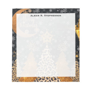 Bloc-note Monogram A Un Noël Glamour Sauvage Léopard