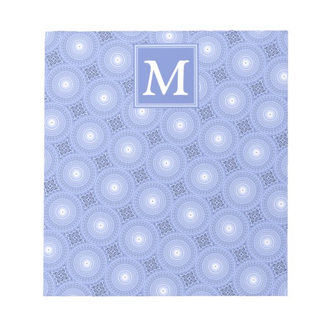 Bloc-note Monogram blue circles pattern (Devant)