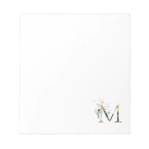 Bloc-note Monogram M Wedding Party Notes élégantes