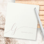 Bloc-note Monogram Pink Modern Minimal Feminine Rose Ivory<br><div class="desc">Monogram Pink Modern Minimal Feminine Rose Ivory Notepad.</div>