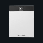 Bloc-note Monograme de Black White Framed Initial<br><div class="desc">Noir Blanc encadré Monogramme initial Un arrière - plan élégant noir solide avec une zone encadrée blanche pour votre monogramme, nom ou autre texte. Vous pouvez également modifier la police de texte, modifier la taille et la couleur de la police, déplacer le texte, etc. Si vous voulez ce design dans...</div>