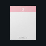 Bloc-note Monograme de Pink White Framed Initial<br><div class="desc">Monogramme initial encadré rose et blanc Un arrière - plan rose solide élégant avec une zone encadrée blanche pour votre monogramme, nom ou autre texte. Vous pouvez également modifier la police de texte, modifier la taille et la couleur de la police, déplacer le texte, etc. Si vous voulez ce design...</div>