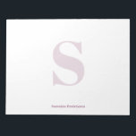 Bloc-note Monogramme à pois foncé de prune violette Stylo<br><div class="desc">Moderne Minimal foncé violet de prune Berry Monogramme élégant Bloc-notes de machine à écrire,  customisez-le avec votre propre monogramme initial et nom.</div>