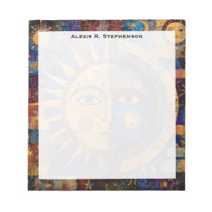 Bloc-note Monogramme Alchimie Mystique Céleste Soleil Lune